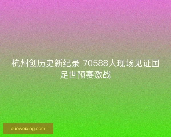 杭州创历史新纪录 70588人现场见证国足世预赛激战